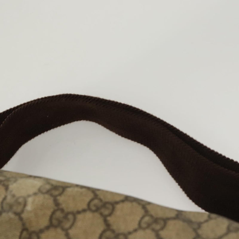 GUCCI GG Supreme Waist bag PVC Leather Beige Gold 233269 Auth hk2477