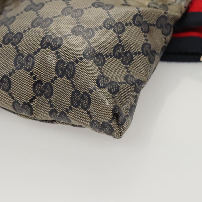 GUCCI GG crystal Sherry Line bag Coated Canvas Navy Silver 28566 Auth hk2484