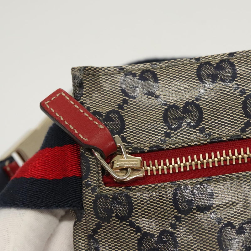 GUCCI GG crystal Sherry Line bag Coated Canvas Navy Silver 28566 Auth hk2484