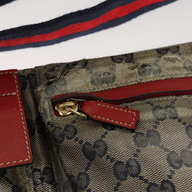 GUCCI GG crystal Sherry Line bag Coated Canvas Navy Silver 28566 Auth hk2484