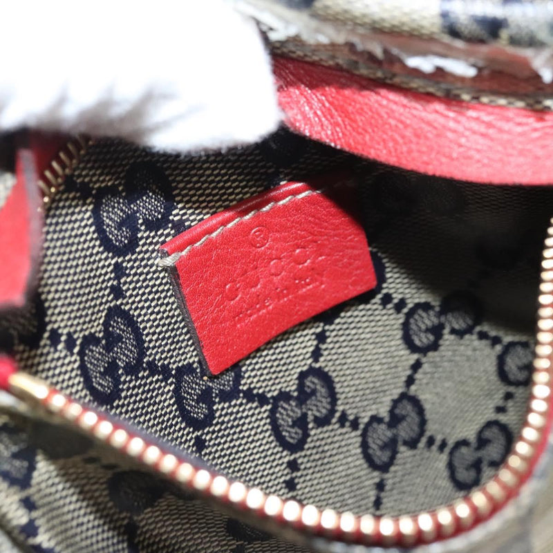 GUCCI GG crystal Sherry Line bag Coated Canvas Navy Silver 28566 Auth hk2484