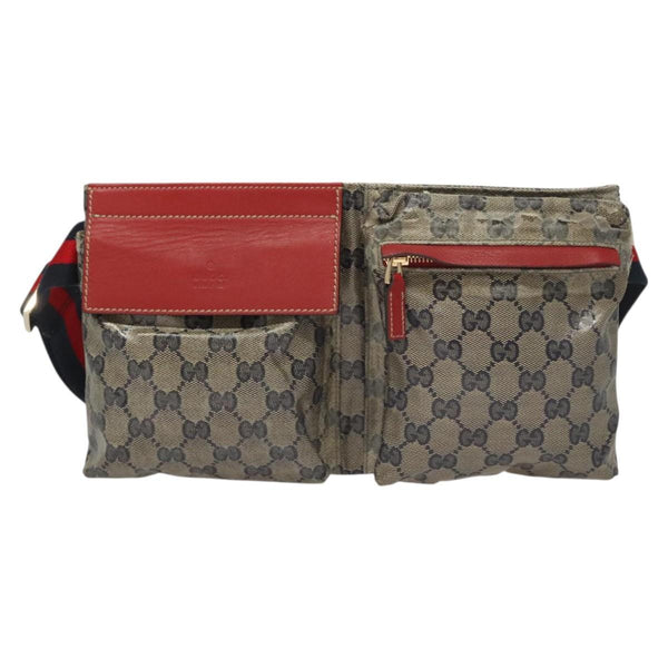 GUCCI GG crystal Sherry Line bag Coated Canvas Navy Silver 28566 Auth hk2484