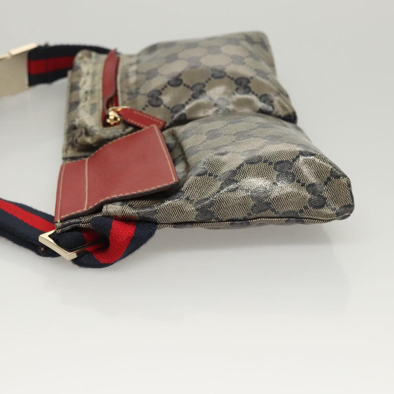 GUCCI GG crystal Sherry Line bag Coated Canvas Navy Silver 28566 Auth hk2484