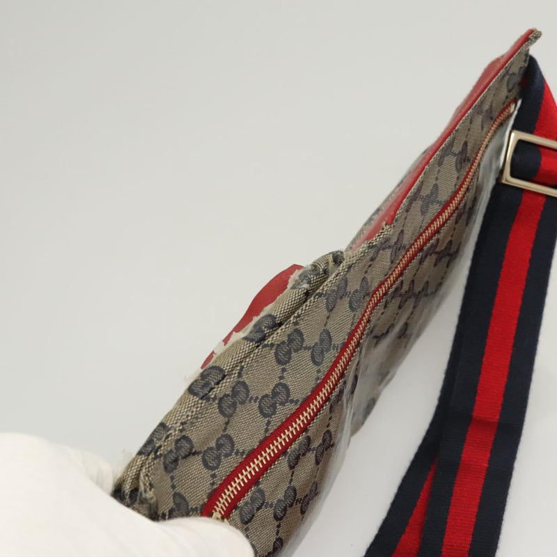 GUCCI GG crystal Sherry Line bag Coated Canvas Navy Silver 28566 Auth hk2484