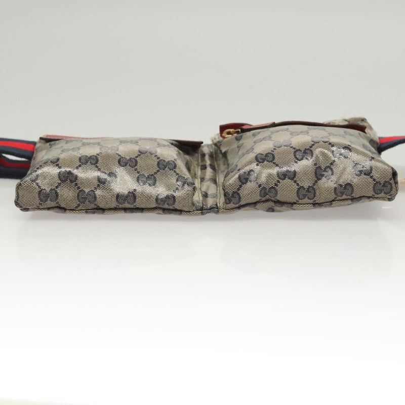 GUCCI GG crystal Sherry Line bag Coated Canvas Navy Silver 28566 Auth hk2484