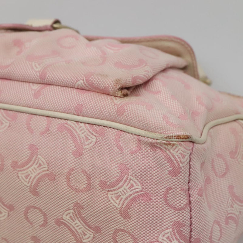CELINE C Macadam Canvas Boogie Hand Bag Pink Gold Auth hk2503