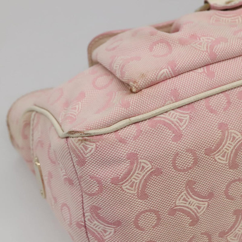 CELINE C Macadam Canvas Boogie Hand Bag Pink Gold Auth hk2503