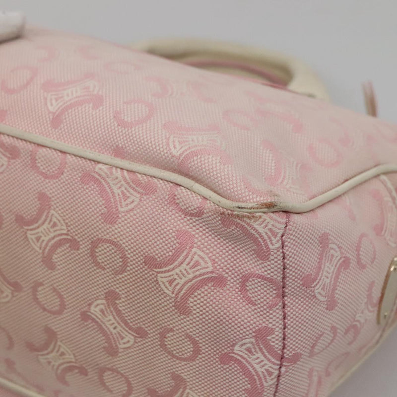 CELINE C Macadam Canvas Boogie Hand Bag Pink Gold Auth hk2503