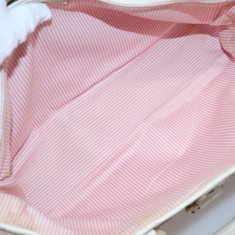 CELINE C Macadam Canvas Boogie Hand Bag Pink Gold Auth hk2503