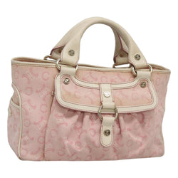 CELINE C Macadam Canvas Boogie Hand Bag Pink Gold Auth hk2503