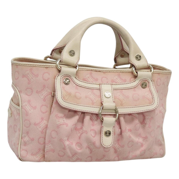 CELINE C Macadam Canvas Boogie Hand Bag Pink Gold Auth hk2503