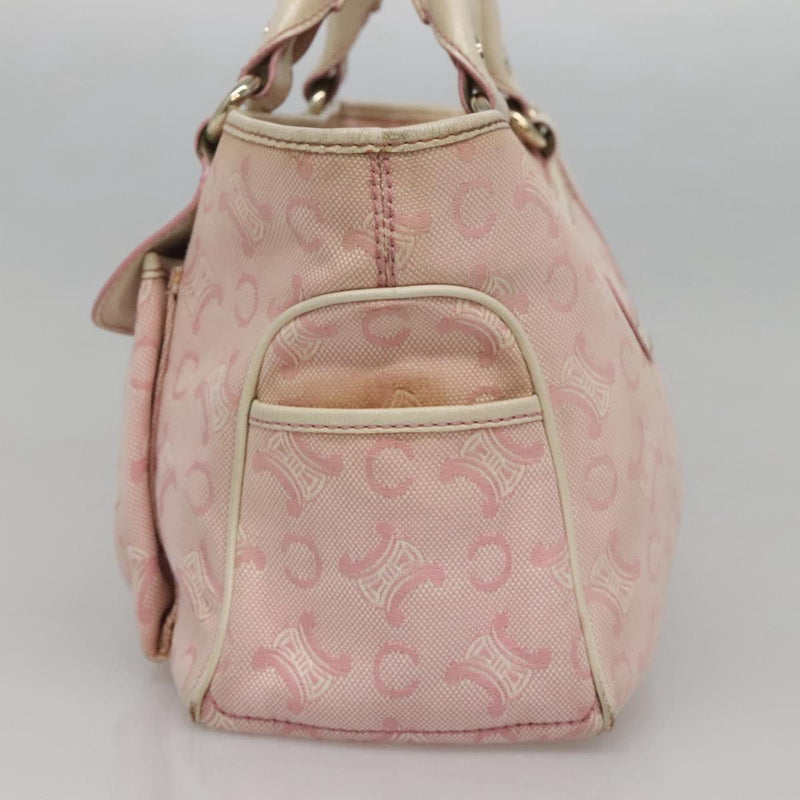 CELINE C Macadam Canvas Boogie Hand Bag Pink Gold Auth hk2503