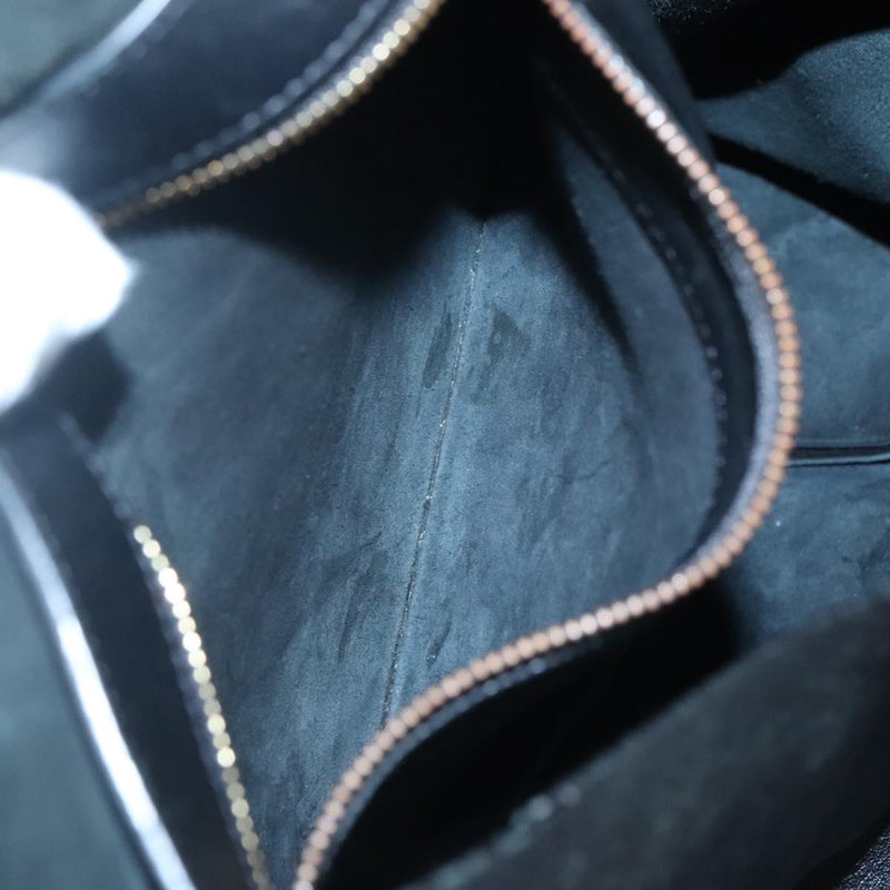 CELINE Horizontal Cabas Tote Bag Leather Black Gold Auth hk2511