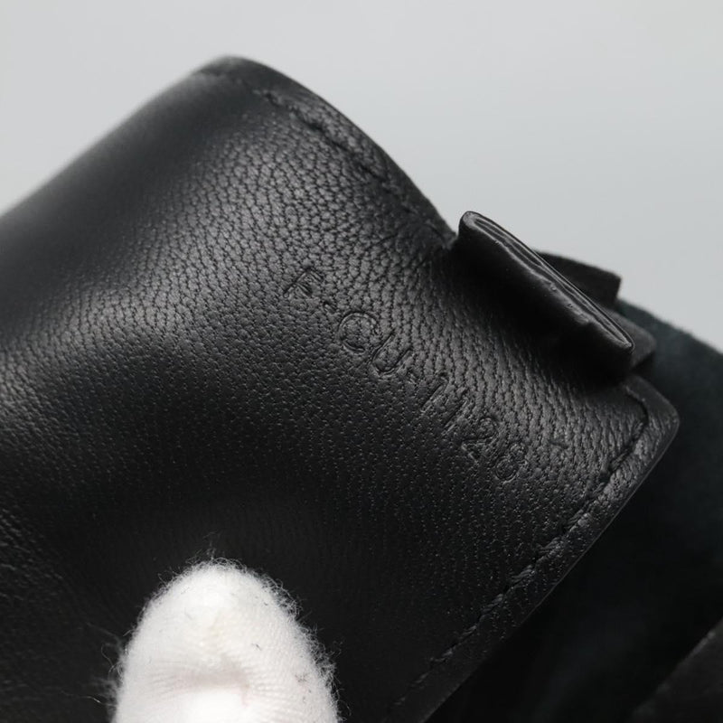 CELINE Horizontal Cabas Tote Bag Leather Black Gold Auth hk2511