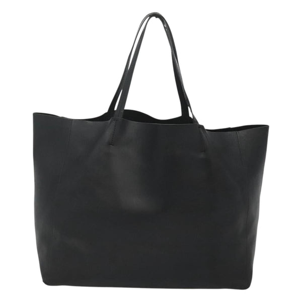 CELINE Horizontal Cabas Tote Bag Leather Black Gold Auth hk2511