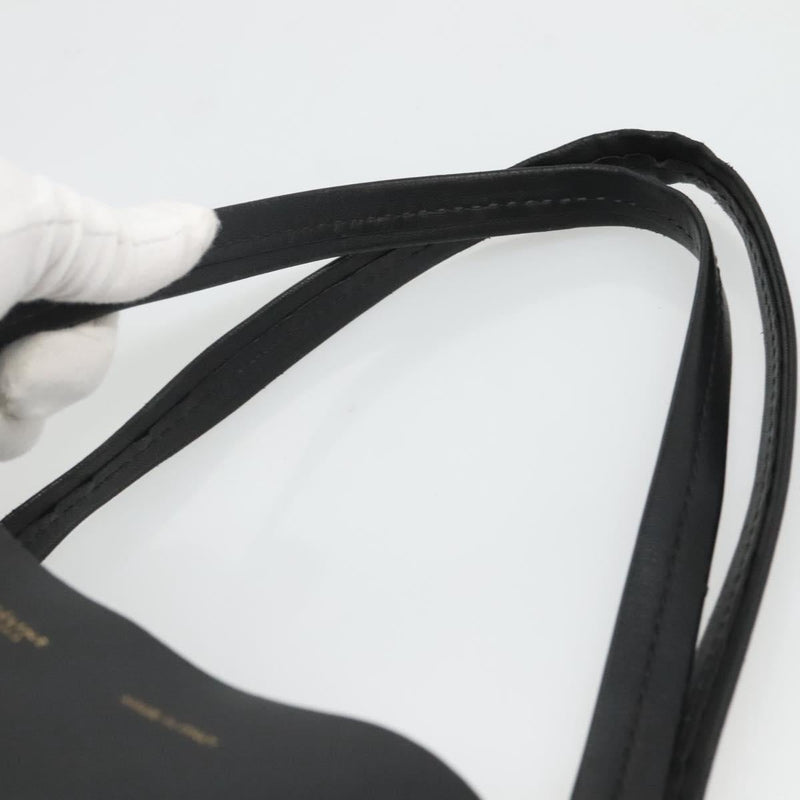 CELINE Horizontal Cabas Tote Bag Leather Black Gold Auth hk2511