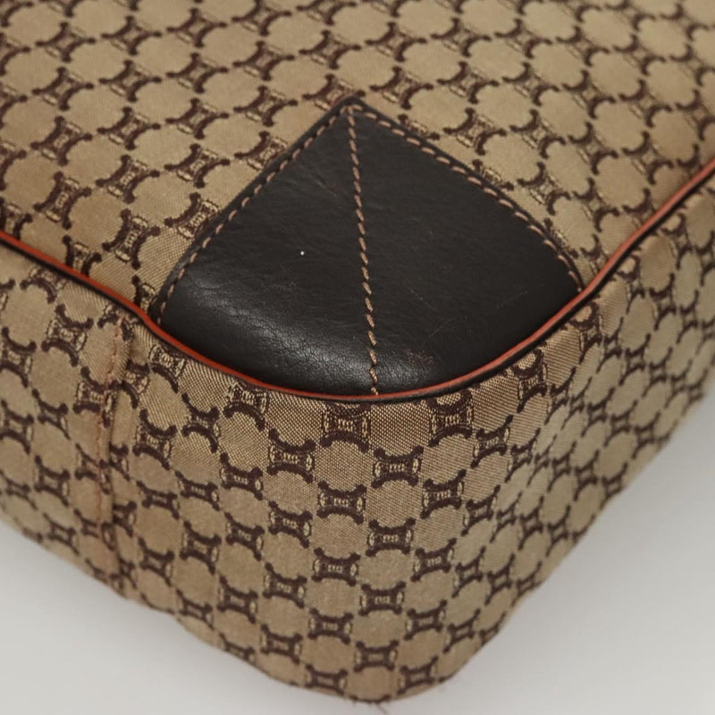 CELINE Macadam Canvas Tote Bag Brown Silver Auth hk2513