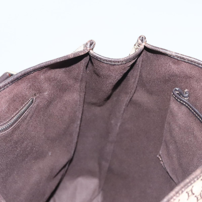 CELINE Macadam Canvas Tote Bag Brown Silver Auth hk2513