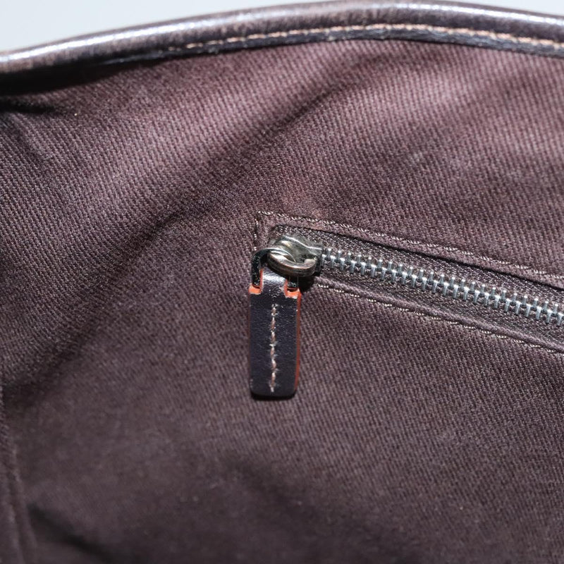 CELINE Macadam Canvas Tote Bag Brown Silver Auth hk2513