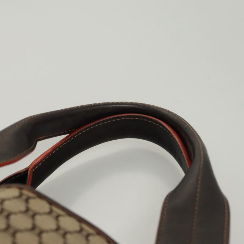 CELINE Macadam Canvas Tote Bag Brown Silver Auth hk2513