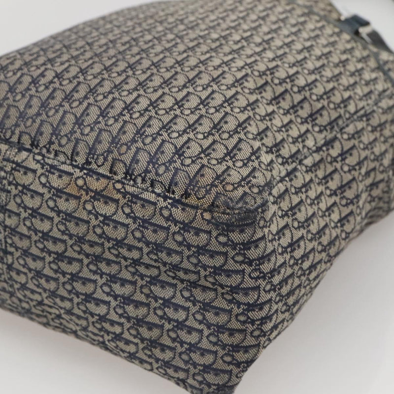 Christian Dior Trotter Canvas Tote Bag Navy Silver Auth hk2520