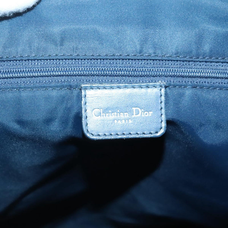 Christian Dior Trotter Canvas Tote Bag Navy Silver Auth hk2520
