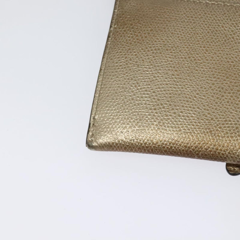 Christian Dior Saddle Chain Wallet Leather Brown Gold Auth hk2524