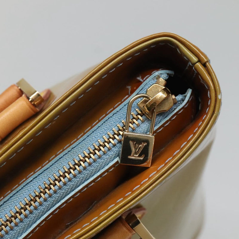 LOUIS VUITTON Monogram Vernis Houston Hand Bag Baby Blue M91005 LV Auth hk2533