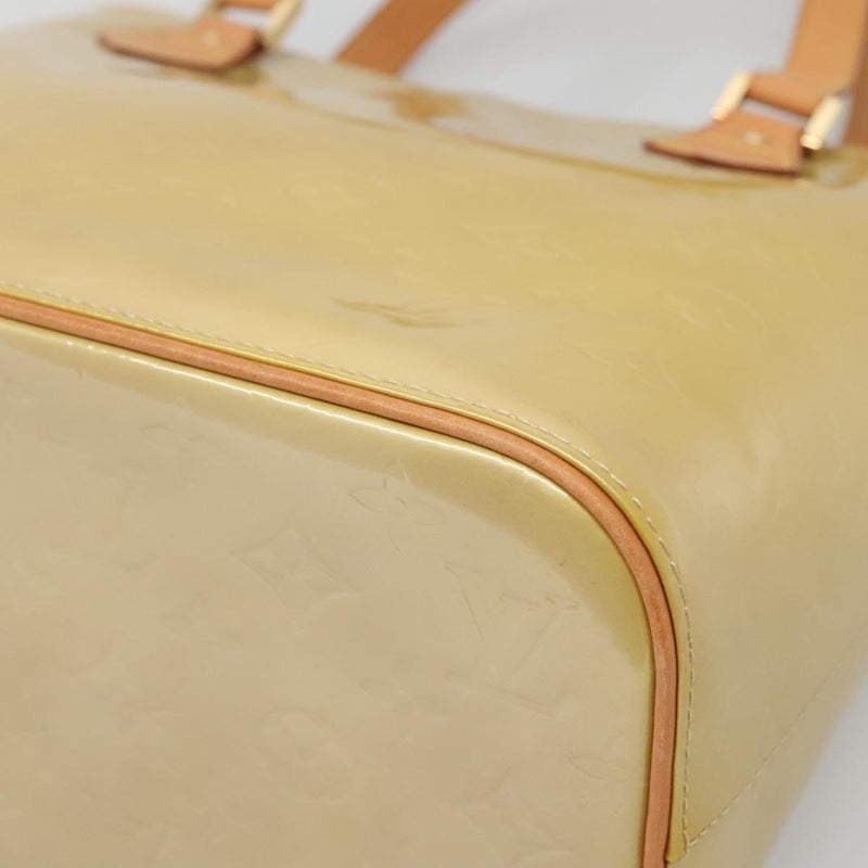 LOUIS VUITTON Monogram Vernis Houston Hand Bag Beige M91004 LV Auth hk2534