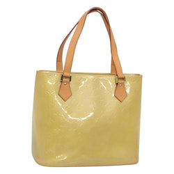 LOUIS VUITTON Monogram Vernis Houston Hand Bag Beige M91004 LV Auth hk2534
