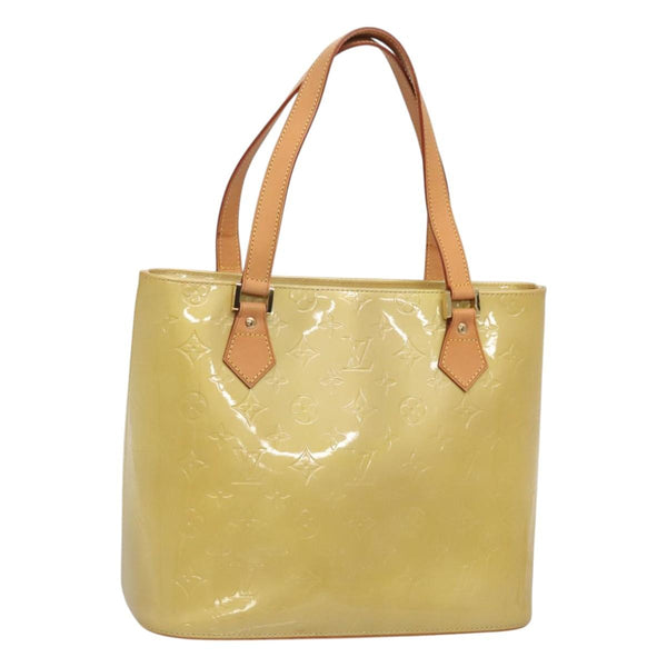 LOUIS VUITTON Monogram Vernis Houston Hand Bag Beige M91004 LV Auth hk2534