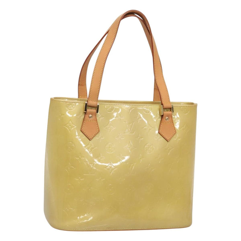 LOUIS VUITTON Monogram Vernis Houston Hand Bag Beige M91004 LV Auth hk2534