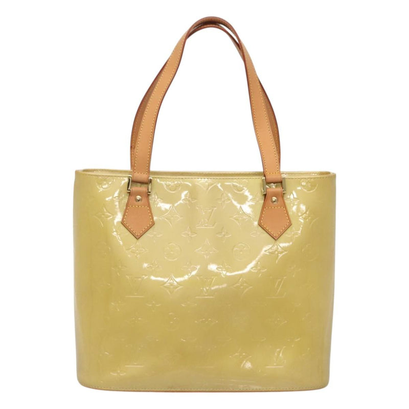 LOUIS VUITTON Monogram Vernis Houston Hand Bag Beige M91004 LV Auth hk2534