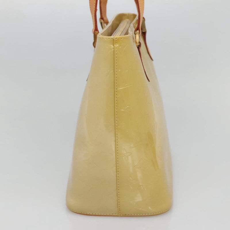 LOUIS VUITTON Monogram Vernis Houston Hand Bag Beige M91004 LV Auth hk2534
