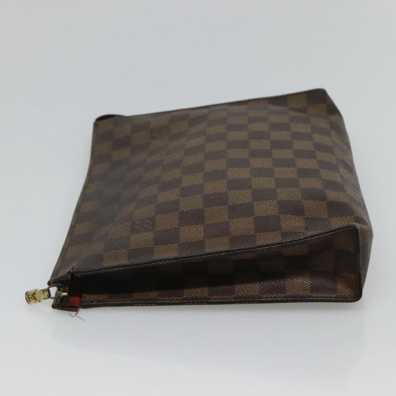 LOUIS VUITTON Damier Ebene Poche Toilette 26 Pouch N47543 LV Auth hk2542