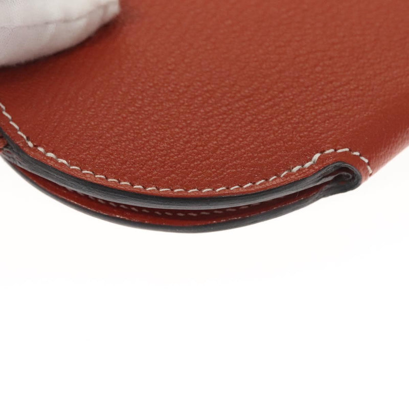 HERMES In The Loop Wink Coin Purse Leather Brown Auth KD249M