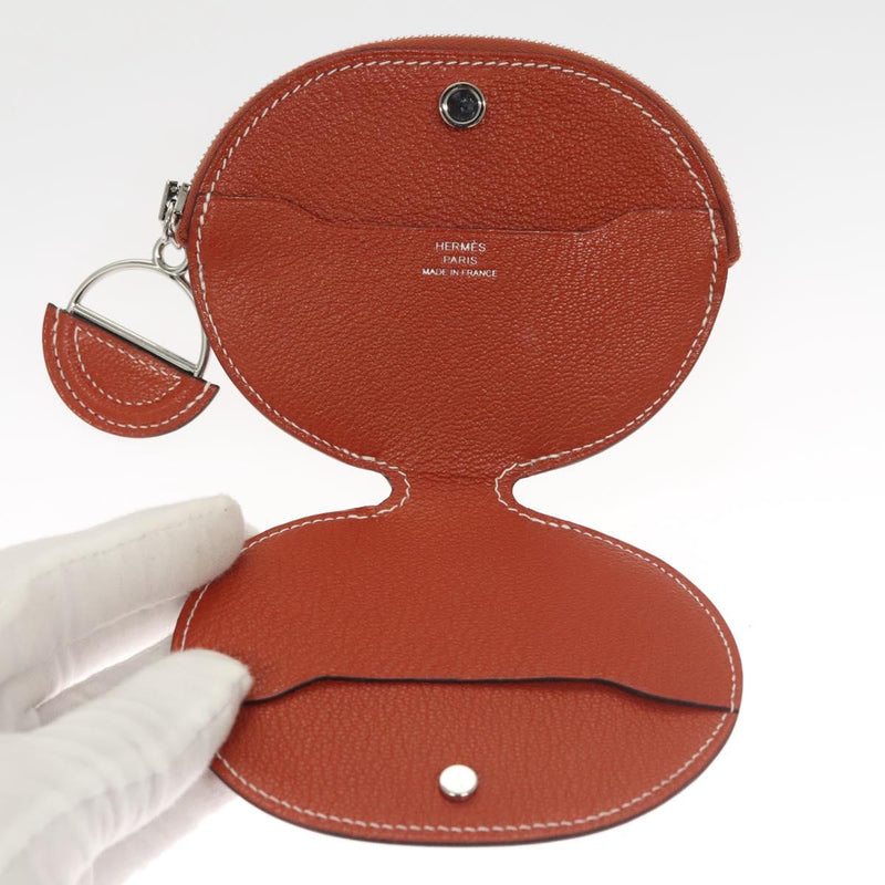 HERMES In The Loop Wink Coin Purse Leather Brown Auth KD249M