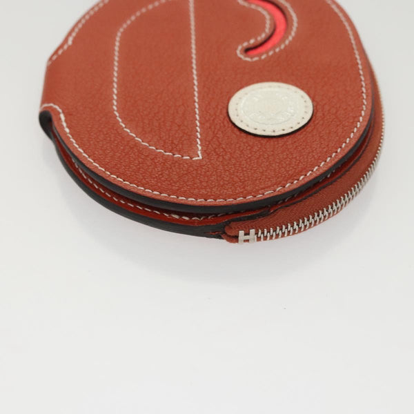 HERMES In The Loop Wink Coin Purse Leather Brown Auth KD249M