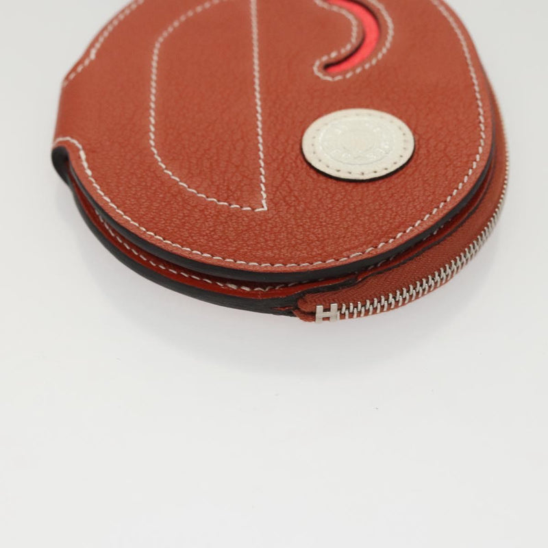 HERMES In The Loop Wink Coin Purse Leather Brown Auth KD249M