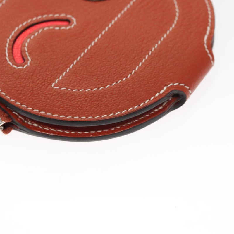 HERMES In The Loop Wink Coin Purse Leather Brown Auth KD249M