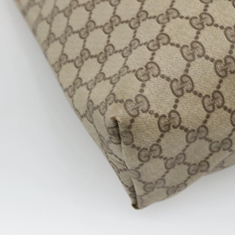 GUCCI GG Supreme Web Sherry Line Tote Bag PVC Leather Beige 39.02.003 Auth kk456
