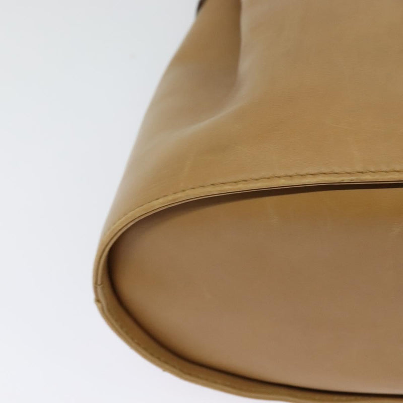 Salvatore Ferragamo Shoulder Bag Leather Beige Gold Auth kk464