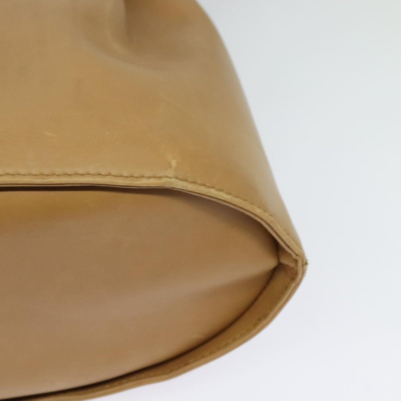 Salvatore Ferragamo Shoulder Bag Leather Beige Gold Auth kk464
