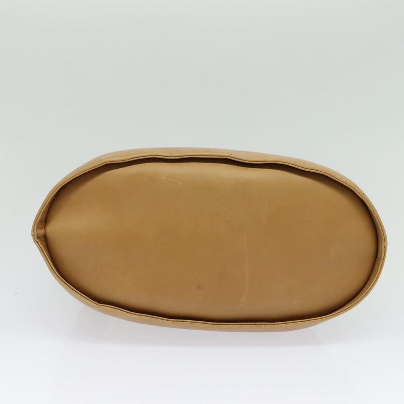 Salvatore Ferragamo Shoulder Bag Leather Beige Gold Auth kk464