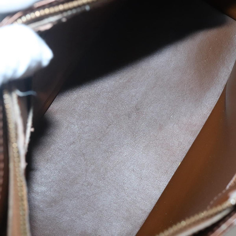 LOUIS VUITTON Monogram Vernis Houston Hand Bag Bronze M91122 LV Auth kk480