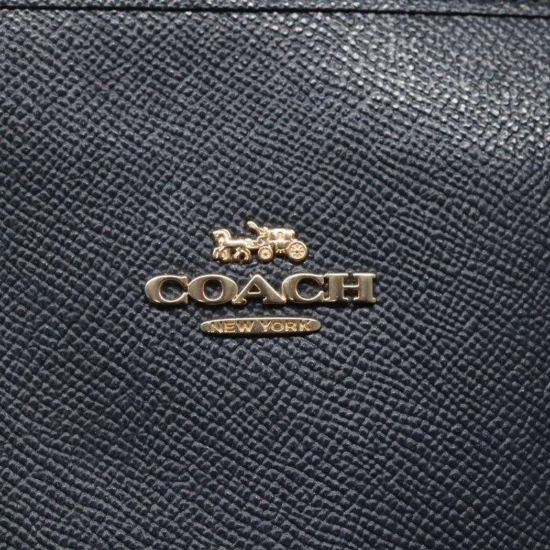 Coach Tote Bag Leather Navy Auth kk490