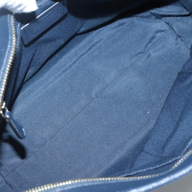 Coach Tote Bag Leather Navy Auth kk490