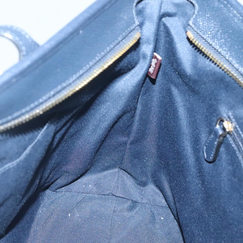 Coach Tote Bag Leather Navy Auth kk490