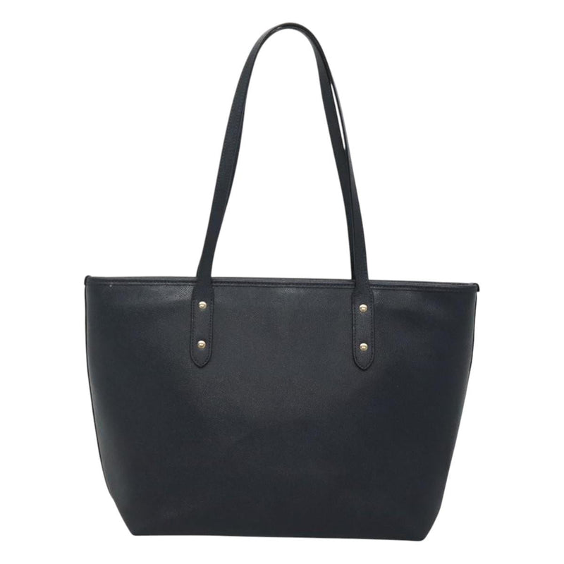 Coach Tote Bag Leather Navy Auth kk490