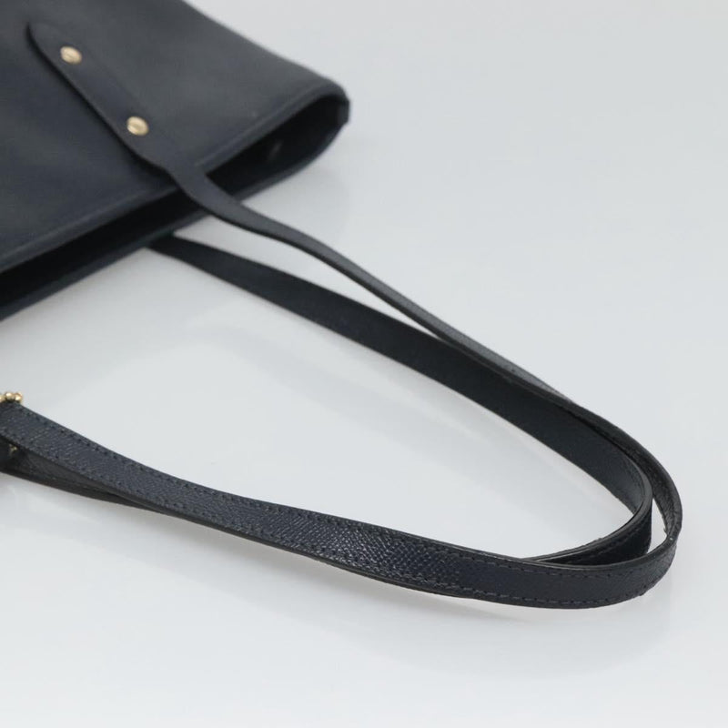 Coach Tote Bag Leather Navy Auth kk490